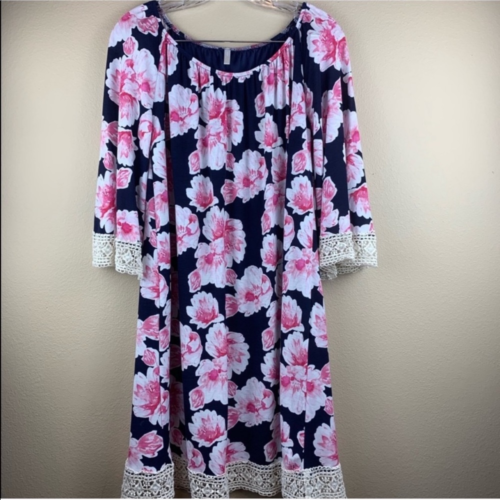 Pink Blush Off Shoulder Floral Maternity Dress